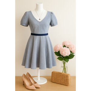 Spoke Zac Posen for Lord & Taylor Women's Blue & White Striped Dress Size 4